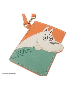 genten MOOMIN collection はみ出しパスケース「ムーミン」 トマトレッド
