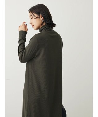 Green Parks リブカットＩラインワンピース Dark Khaki