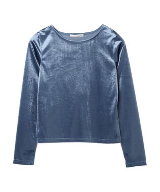 Green Parks ・ＥＬＥＮＣＡＲＥ　ＤＵＥ　ベロアクルーロングＴＥＥ Blue