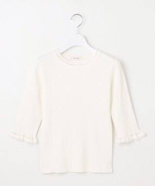 Feroux シアートリム リブニット ホワイト系