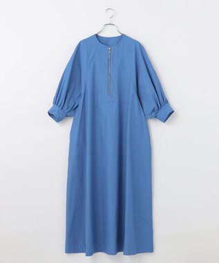 #Newans 【ANSWER for Co-Creation】ジップデザインパフスリーブワンピース ブルー系
