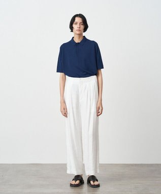 ATON LINEN VISCOSE | ワイドパンツ WHITE