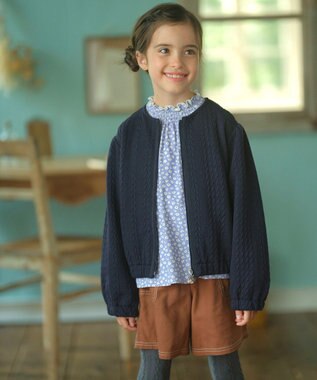 組曲 KIDS 【110-140cm】ホイップキルト ブルゾン ネイビー系