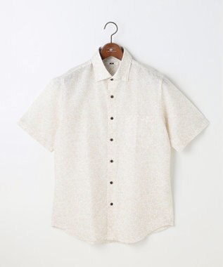 JOSEPH ABBOUD 【キングサイズ・清涼・リネンブレンド】コットンリネン ボイルフラワープリント 半袖シャツ ライトグレー系6