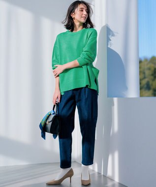 組曲 S SOBANEラメプルオーバー ニット グリーン系