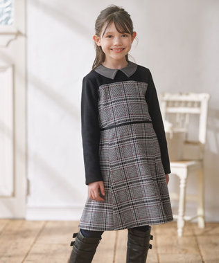 組曲 KIDS 【150-160㎝】レディチェック ワンピース