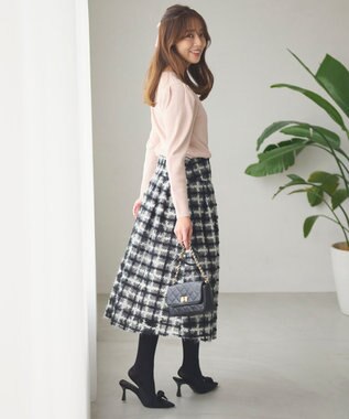 Feroux 【洗える】パワショル ニットプルオーバー ベージュ系