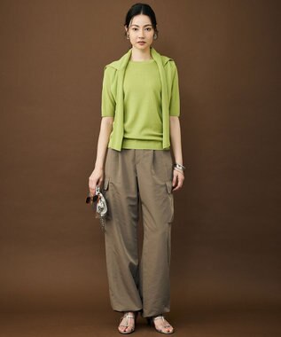 自由区 【カタログ掲載・アンサンブル対応】シアーシルクミックスニット プルオーバー ライトグリーン