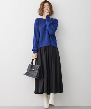 23区 L 【WEB＆一部店舗限定カラーあり/滝沢眞規子さん着用】クリスタルホットフィット ニット ブルー系