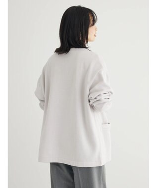 Green Parks 裏起毛ミディ丈ドットボタンカーディガン Light Gray