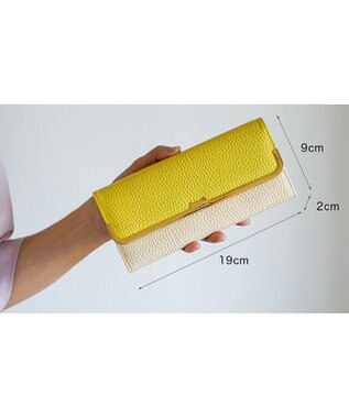 tsumori chisato CARRY シュリンクコンビ　長財布　かぶせ イエロー