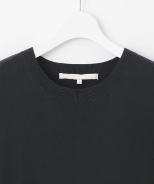 自由区 【洗える】ハイツイストコットンアセテート サマーニットドレス ブラック系