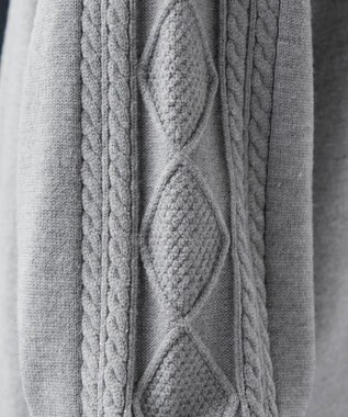 Tiaclasse 【洗える】袖ケーブルニットチュニック グレー