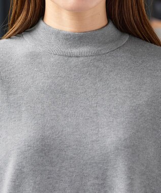 Tiaclasse 【洗える】袖ケーブルニットチュニック グレー