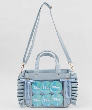 WEGO 【痛バ＆推し活グッズ】きらめきレースアップフリル痛ショルダー サックス