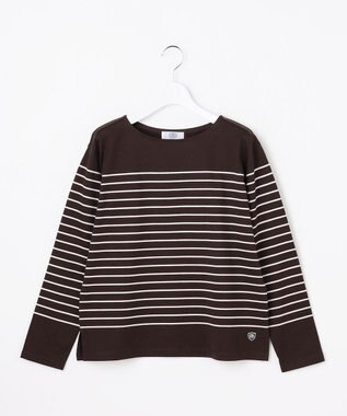 J.PRESS LADIES バスクボーダー カットソー ダークパープルベース系