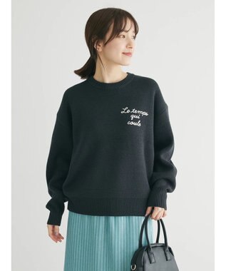 Green Parks 刺繍ロゴニットプルオーバー Dark Gray