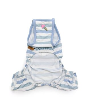 PET PARADISE スヌーピー ポケット付き ジョークール柄 ロンパース 【小型犬】 水色