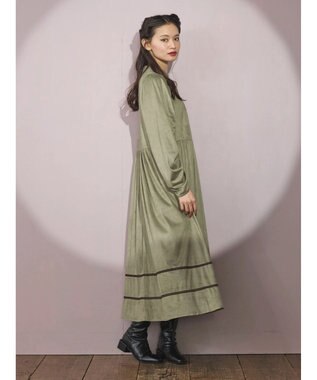 Green Parks ■ＥＳＣＡＲ　スエード調ギャザーキリカエワンピース Mocha