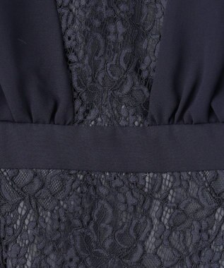 ANY SIS 【Lily Calin】ナローフレアレース ドレス ネイビー