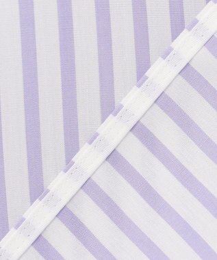 自由区 L SOMELOSバンドカラー ブラウス モーヴストライプ