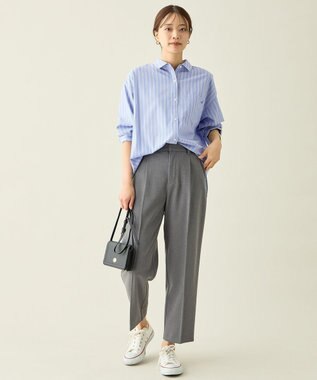 ANY オーバーサイズシャツ ブルーストライプ