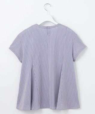 J.PRESS LADIES S 【WEB限定・洗える】ストライプジャージー フレア カットソー 【WEB限定】パープルストライプ系