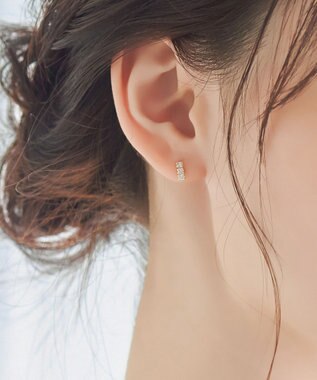 Phoebe 【K10】ストーンバーピアス(片耳)　ゴールド/BOXつき ゴールド