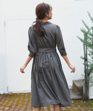 Feroux トレンチ風 ワンピース グレー系