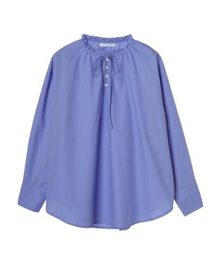 Green Parks スタンドフリルアソートブラウス Blue