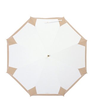 MOONBAT 【フルラ （FURLA）】晴雨兼用日傘 長傘 バイカラーロゴ刺繍 一級遮光 UV ホワイト