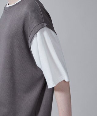 WEGO フェイクレイヤードベストT（S） ダークグレー