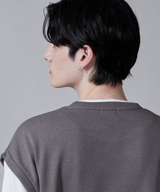 WEGO フェイクレイヤードベストT（S） ダークグレー