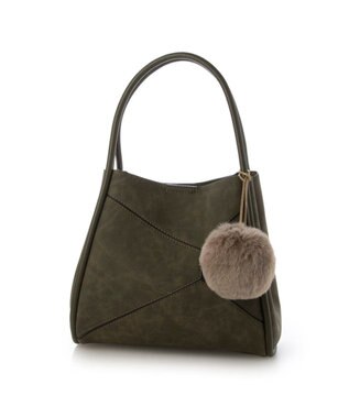 UNBILLION カシュカシュ cachecache / 通しハンドルパッチワークトート カーキ