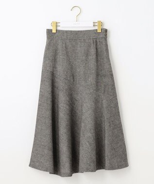 ANY SIS L 【美人百花11月号掲載】アシンメトリーマーメイドフレア スカート 白黒ツイード