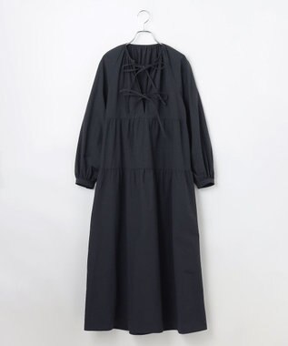 #Newans 【撥水加工/洗濯機可能】〈全身をさりげなくカバー〉リラクシーティアードワンピース ブラック