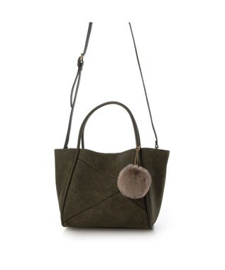 UNBILLION カシュカシュ cachecache / 通しハンドルパッチワークトート カーキ