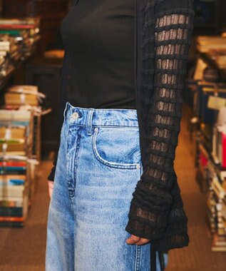 woadblue 【157】Long Rise Wide Pants デニムパンツ MIDBLUE