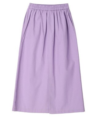 Green Parks 綿麻混台形マキシスカート Lavender