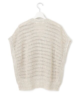 23区 【洗える】テープミックススカシ ドルマン ニットベスト ベージュ系