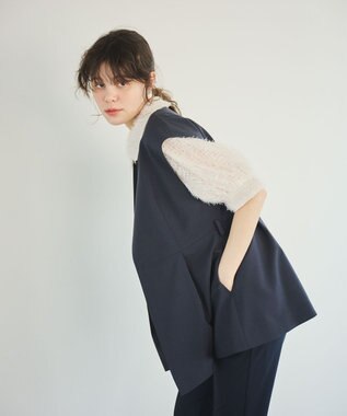 #Newans フィラッフィパフスリーブプラウス ホワイト