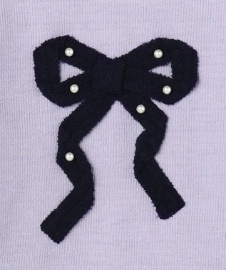 ANY KIDS リボン ニットソー トレーナー ラベンダー