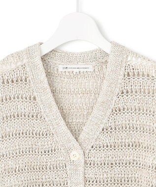 23区 【洗える】テープミックススカシ ドルマン ニットベスト ベージュ系