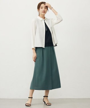 J.PRESS LADIES 【リバーシブル】 エポ オーバル ネックレス ネイビー×ライトグレー系