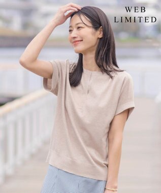 J.PRESS LADIES L 【WEB限定カラーあり・洗える】Vis/Peスパーク バンドカラー ニット ベージュ系