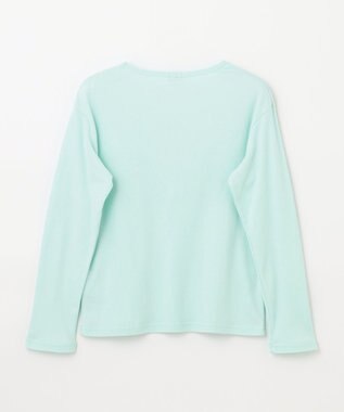 ANY KIDS 【すみっコぐらし】サガラ刺繍 長袖 Tシャツ エメラルドグリーン×ぺんぎん？