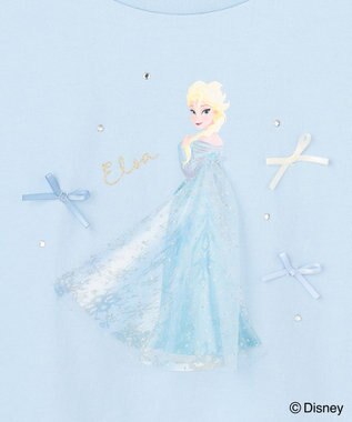 ANY KIDS 【ディズニー/FROZEN】【綿100%】袖チュール Tシャツ サックスブルー（「エルサ」）