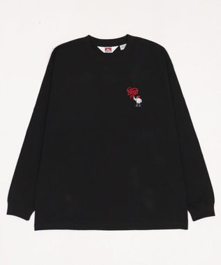 WEGO 【ユニセックス着用ITEM/MLサイズ展開】別注BENDAVISハートワンポイント刺繍T（LS） ブラック