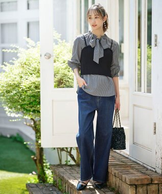 ANY SIS 【洗える】ニットリブ ビスチェ ブラック