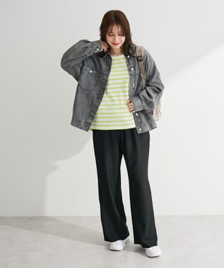 Green Parks セルフカットリブパンツ Black